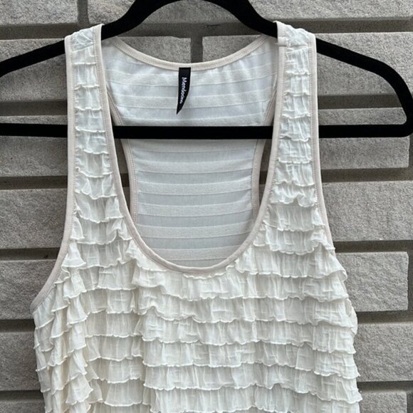 Mendocino Ruffle Tiered Racerback Mini Dress Sz L - Picture 3 of 8